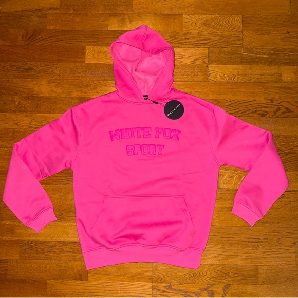 White Fox Boutique Vibrant Pink Hoodie - Picture 2 of 7